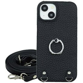 近通｜Kintsu Xperia5IVケースリングスマホショルダーショルダータイプスタンド本革ロンタンLontan Lontan ブラック LRS-XP5-4-BK