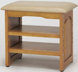 ファミリー・ライフ｜Family-life 木製収納付き玄関ベンチ 45cm幅 ガタつき防止付き