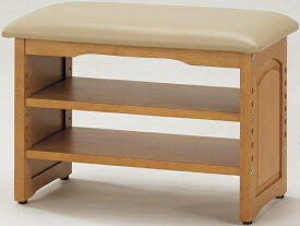 ファミリー・ライフ｜Family-life 木製収納付き玄関ベンチ 60cm幅 ガタつき防止付き