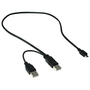 �^�C�����[�bTIMELY USB-Ax2 �� micro USB�P�[�u�� [�[�d�E�]�� /0.75m] GM-UH016Y