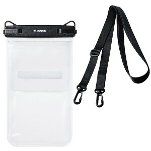 ELECOM�b�G���R�� �h���X�}�z�P�[�X/�|�[�` IPX8 2�|�P�b�g�^�C�v ��F�ؑΉ� �V�����_�[�X�g���b�v�t �yiPhone Android �� �`6.9�C���` �X�}�z �Ή��z �u���b�N P-WPS2P05BK