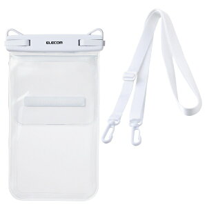 ELECOM�b�G���R�� �h���X�}�z�P�[�X/�|�[�` IPX8 2�|�P�b�g�^�C�v ��F�ؑΉ� �V�����_�[�X�g���b�v�t �yiPhone Android �� �`6.9�C���` �X�}�z �Ή��z �z���C�g P-WPS2P05WH