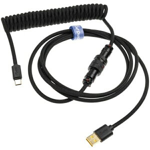 DUCKYb_bL[ L[{[hP[u [USB-C  USB-A(PC) /1.8m] Phantom Black dk-coiled-cable-phantom-black