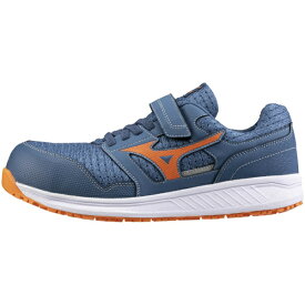 mizuno｜ミズノ 男女兼用 ワーキングシューズ オールマイティ ALMIGHTY EU 33 L ゴムの靴紐&ベルト ローカット ブルー×オレンジ F1GA230227 [ユニセックス /25.0cm /幅:3E]