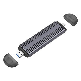 OWLTECH｜オウルテック SSDケース USB-C＋USB-A接続 (Mac/Windows) シルバー OWL-ESM2UAC-SI [M.2対応 /NVMe /1台]