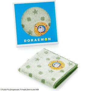 タオル美術館|Towel Art Museum MiRAi ドラえもん ポップ タオルハンカチ(約25×25cm) 1枚 グリーン