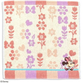 タオル美術館 Disney リトルガーデン タオルハンカチ（約25×25cm） ミニーマウス（ピンク）