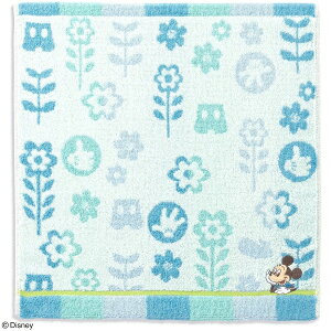 タオル美術館|Towel Art Museum Disney リトルガーデン ウォッシュタオル(約34×34cm) ミッキーマウス(ブルー)