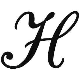 清原｜KIYOHARA イニシャルモチーフワッペン 黒 H IMBK