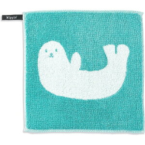 タオル美術館|Towel Art Museum kippis(キッピス)タオルハンカチ(約25×25cm) あざらし グリーン