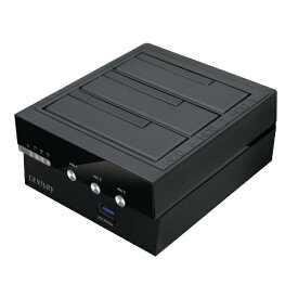 【エントリーで最大全額ポイント還元｜7/18迄】 センチュリー｜Century Corporation HDD/SSDスタンド USB-C＋USB-A接続 裸族のお立ち台 3Bay IS USB10G Hub(Mac/Windows11対応) ブラック CROS3U10GCISH [3.5インチ&2.5インチ対応 /SATA /3台]
