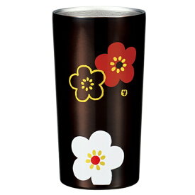 たつみや｜TATSUMIYA 真空ステンレスタンブラー　450　溜　華文様梅 HAKOYA 253023