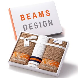 タオル美術館｜Towel Art Museum BEAMS DESIGN（ビームス デザイン）ラインバンダナ タオルギフト（ウォッシュタオル1枚・フェイスタオル2枚） ベージュ