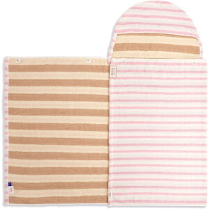 タオル美術館|Towel Art Museum BEAMS DESIGN(ビームス デザイン)ボーダーボーダー フード付きバスタオル ピンク