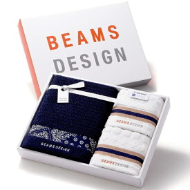 タオル美術館 BEAMS DESIGN（ビームス デザイン）ラインバンダナ タオルギフト（フェイスタオル2枚・バスタオル1枚） ネイビー