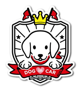 �[�l�����X�e�b�J�[�bGENERAL STICKER DOG in CAR STICKER GOLDEN RETRIEVER PET-049