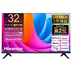 Hisense�b�n�C�Z���X �t���e���r 32A4N [32V�^ /Bluetooth�Ή� /�t���n�C�r�W���� /YouTube�Ή�]
