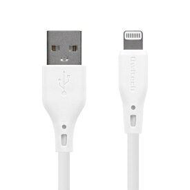 OWLTECH｜オウルテック USB Type-A to Lightning エコナミクスケーブル バイオマス素材使用 耐屈曲2万回以上 急速充電2.4A／データ転送 ホワイト OWL-CBECOLA15-WH