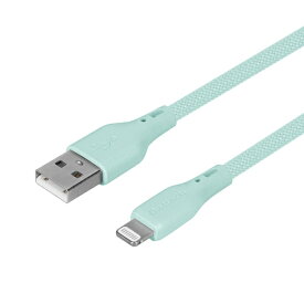 OWLTECH｜オウルテック USB Type-A to Lightning シリコンケーブル 超やわらかで断線に強い 耐屈曲3万回以上 急速充電2.4A／データ転送 アイスミントブルー OWL-CBSRLA15-IB