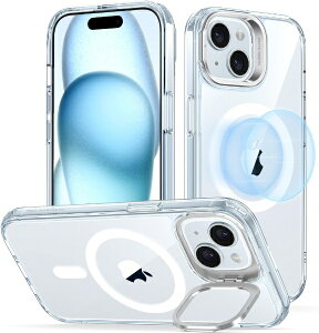 �C�[�G�X�A�[���bESR iPhone 15 Plus�i6.7�C���`�j�X�^���h�t�n�C�u���b�h�P�[�X ESR Clear Blue ClassicHybridStand