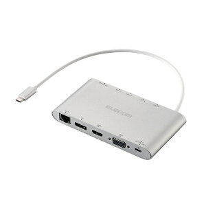 ELECOMbGR mUSB-C IXX J[hXbgx2 / HDMI / DisplayPort / VGA / LAN / 3.5mm / USB-Ax3 / USB-C] USB PDΉ 85W hbLOXe[V Vo[ DST-C28SV [USB Power DeliveryΉ]