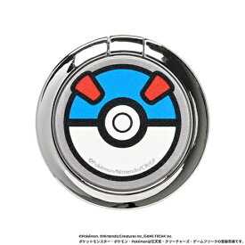 HAMEE｜ハミィ ポケットモンスター/ポケモン スマホリング iFace Finger Ring Holder フラットタイプ iFace スーパーボール 41-972496
