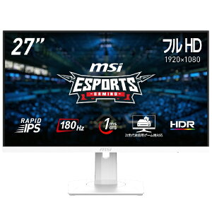 MSI�b�G���G�X�A�C �Q�[�~���O���j�^�[ �z���C�g MAG 274PFW [27�^ /�t��HD(1920×1080) /���C�h /180Hz]