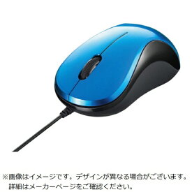 BUFFALO｜バッファロー マウス (Chrome/Mac/Windows11対応) ブルー BSMBU100BL [BlueLED /有線 /3ボタン /USB]