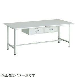 トラスコ中山｜TRUSCO NAKAYAMA TRUSCO RAE型作業台 1800X900XH740 2列引出し付 ホワイト色 RAE1809FL2W 【メーカー直送・代金引換不可・時間指定・返品不可】