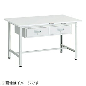 トラスコ中山｜TRUSCO NAKAYAMA TRUSCO RAE型作業台 1200X750XH740 2列引出し付 ホワイト色 RAE1200FL2W 【メーカー直送・代金引換不可・時間指定・返品不可】