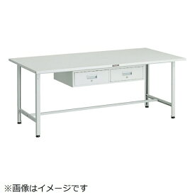 トラスコ中山｜TRUSCO NAKAYAMA TRUSCO SAE型作業台 1200X750XH740 2列引出し付 ホワイト色 SAE1200FL2W 【メーカー直送・代金引換不可・時間指定・返品不可】