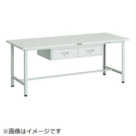 トラスコ中山｜TRUSCO NAKAYAMA TRUSCO SAE型作業台 1800X750XH740 2列引出し付 ホワイト色 SAE1800FL2W 【メーカー直送・代金引換不可・時間指定・返品不可】