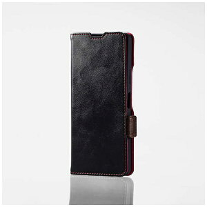 ELECOM�b�G���R�� Xperia 1 VI SO-51E �P�[�X ���U�[ �J�o�[ �蒠�^ �}�O�l�b�g �t���b�v �Ռ��z�� ���C�����X�[�d�� �X�g���b�v�z�[���t �X�^���h�@�\�t �u���b�N PM-X242PLFYBK