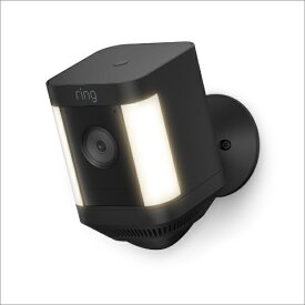 【エントリーで最大全額ポイント還元｜7/18迄】 Amazon｜アマゾン Ring Spotlight Cam Plus Battery (リング スポットライトカム プラス バッテリーモデル) センサーライト付き屋外カメラ - ブラック B09MSQG8L1 [電球色 /充電式]