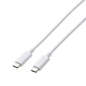ELECOMbGR USB Type-C P[u USB-C to USB-C USB2.0 2m PD 60W }[d y PS5 PS4 Rg[[ Ot HDD SSD  USB C @Ή z ] [dP[u zCg GM-CC20WHyPS5/PS4z