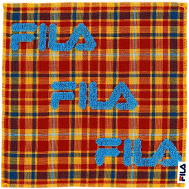 タオル美術館｜Towel Art Museum FILA（フィラ）ロゴチェック タオルハンカチ（約25×25cm） レッド