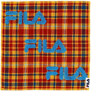 タオル美術館|Towel Art Museum FILA(フィラ)ロゴチェック タオルハンカチ(約25×25cm) レッド