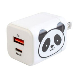 京ハヤ｜KYOHAYA PD/QC両対応　急速充電器　20W　USB-Type-A/Type-C各1ポート ホワイト（パンダ JKPD20GAWH [2ポート /USB Power Delivery対応]