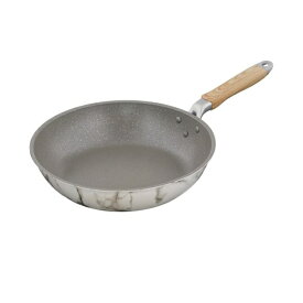 LIV PLUS｜リブプラス MARBLE KITCHEN フライパン 28cm IH ガス火 大理石柄 ホワイト NX-123