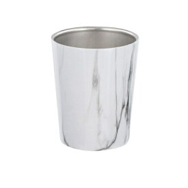 LIV PLUS｜リブプラス MARBLE KITCHEN タンブラー 380ml 保冷 保温 真空二重構造 大理石柄 ホワイト NX-171
