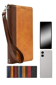 shizukawill｜シズカウィル Xperia 10 VI 手帳型 本革調ケース ブラウン×ダークブラウン SOX10M6BIBDB