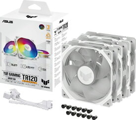 ASUS｜エイスース ケースファンx3 [120mm /2000RPM] (逆回転モデル) TUF Gaming TR120 ARGB Reverse Fan - Triple Pack ホワイト TUF/GAM/TR120/ARGB/RV/W/3IN1