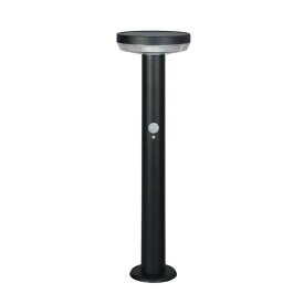 【エントリーで最大全額ポイント還元｜12/11まで】 ムサシ｜Musashi ガーデンソーラーセンサーライト5W丸型　ブラック　GLS110-BK