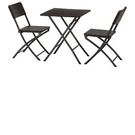 不二貿易｜Fuji Boeki テーブル&チェア 3点セット BR 木目調 ブラウン 87509