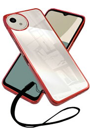 shizukawill｜シズカウィル AQUOS wish4 SH-52E サイドメッキ クリアケース レッド×クリア SHAQW4CLRE