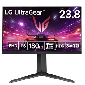 【エントリーで最大全額ポイント還元｜7/18迄】 LG｜エルジー ゲーミングモニター UltraGear ブラック 24GS65F-B [23.8型 /フルHD(1920×1080) /ワイド]