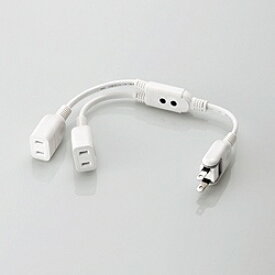 ELECOM｜エレコム ACアダプタ用電源延長コード ホワイト T-ADR3WH [0.2m /2個口 /スイッチ無][TADR3WH]