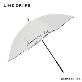 小川｜Ogawa 長傘 刺繍 LINE DROPS ホワイト 24LD-PEB-1 [晴雨兼用傘 /50cm]