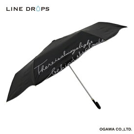 小川｜Ogawa 折りたたみ傘 刺繍 LINE DROPS ブラック 24LD-PEB-2M [晴雨兼用傘 /50cm]