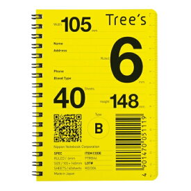 KYOKUTO｜キョクトウアソシエイツ Wリングノート [A6/6mm(B罫)/横罫線] Tree’s PTRBA6
